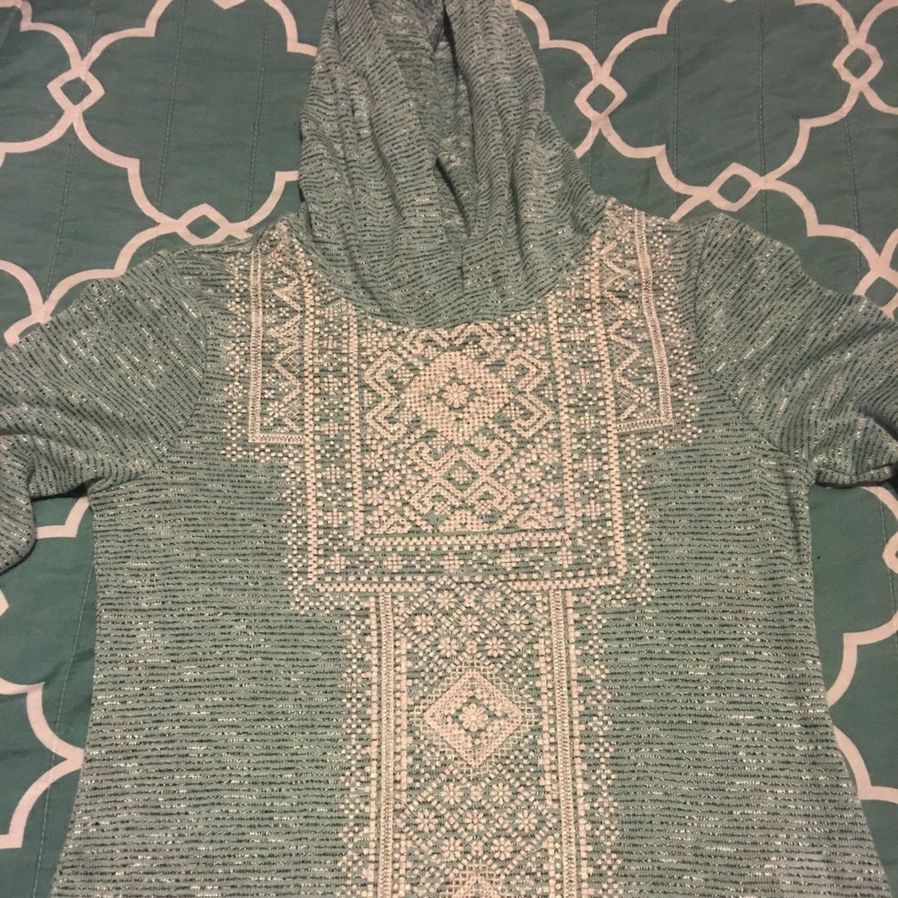 Little girls lace trimmed hoodie